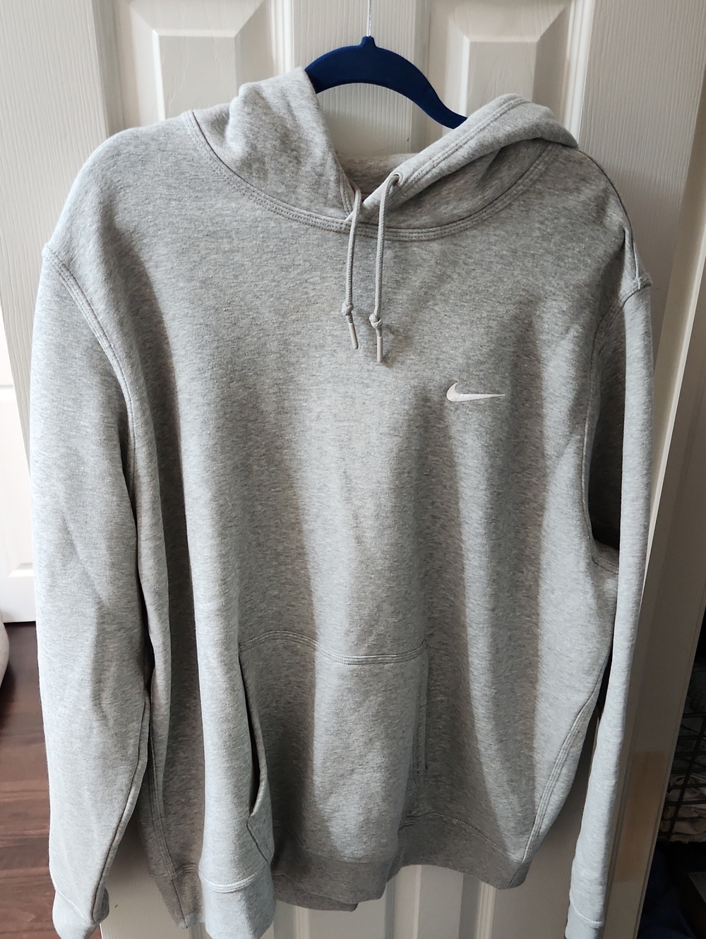 Nike Light Gray Pullover Hoodie with White Swoosh